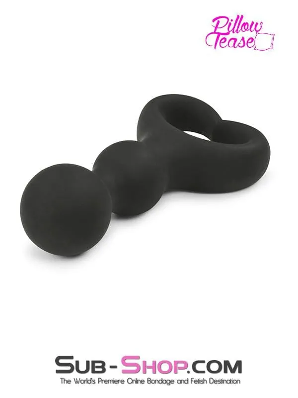 1657M      Heart Pull Ring Silicone Bumpy Anal Massager