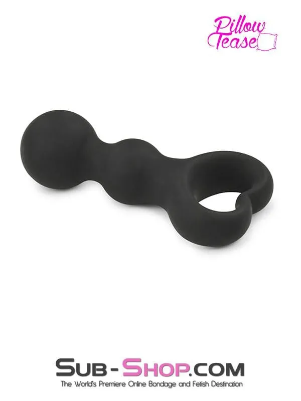 1657M      Heart Pull Ring Silicone Bumpy Anal Massager