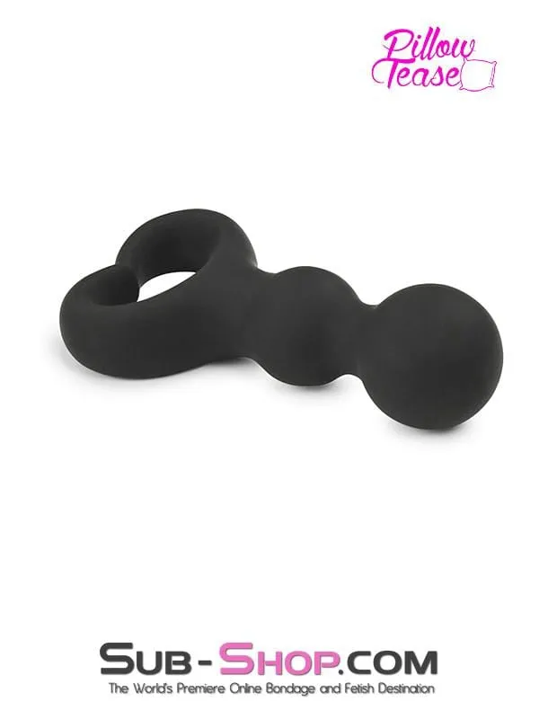 1657M      Heart Pull Ring Silicone Bumpy Anal Massager