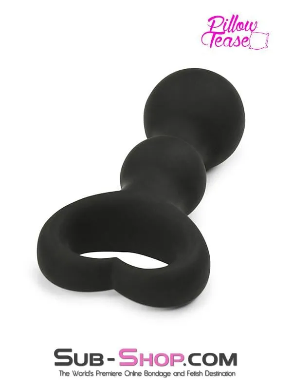 1657M      Heart Pull Ring Silicone Bumpy Anal Massager