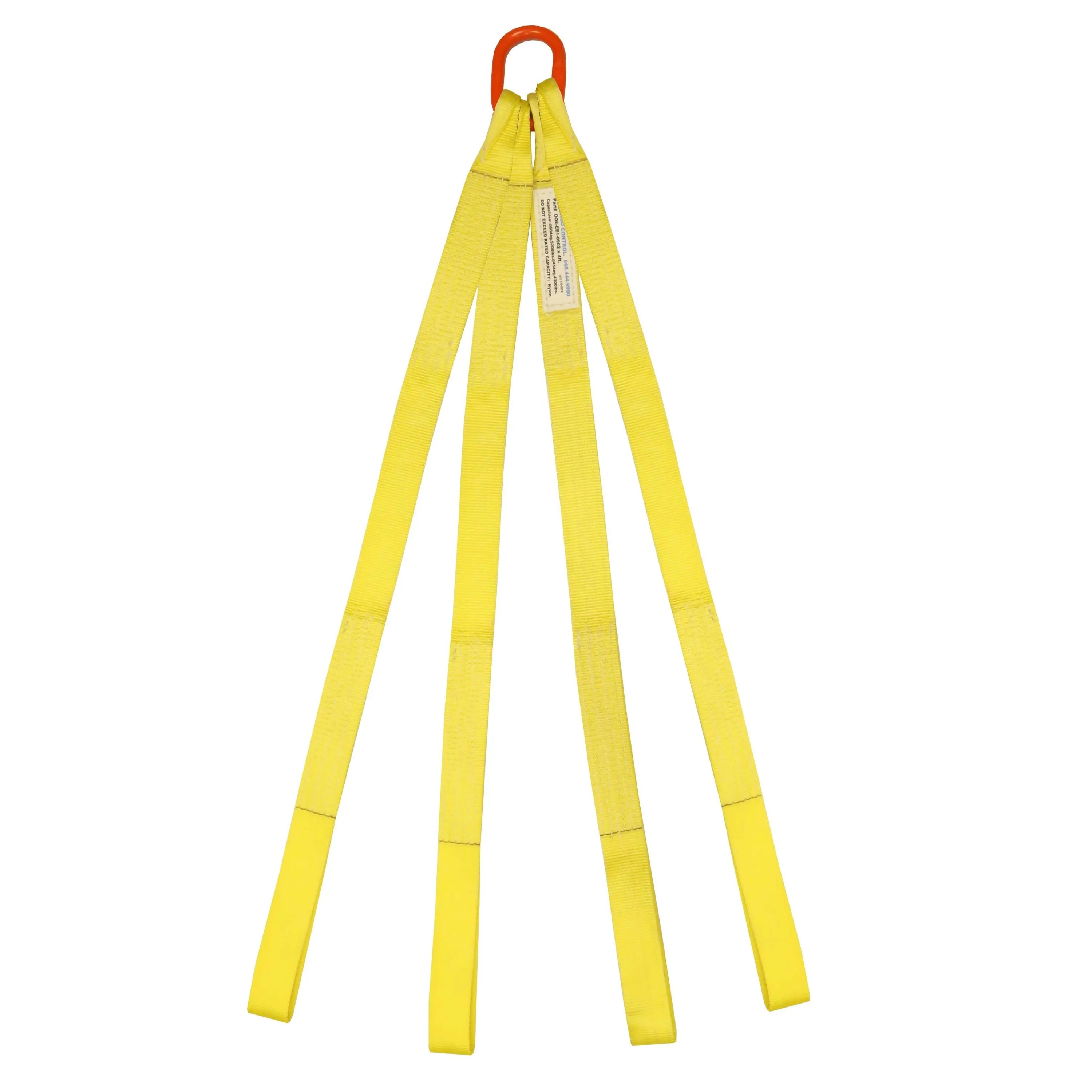 1"x8' (2 ply) Quad Leg Nylon Sling w/ Master Link & Sewn Loop