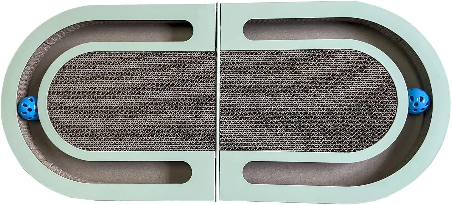 26" Folding Cat Scratch Pad with Chasing Bells