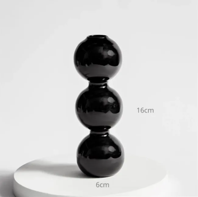 Bubble Shape Glass Vase: Ocean Blue / Short 3 Balls