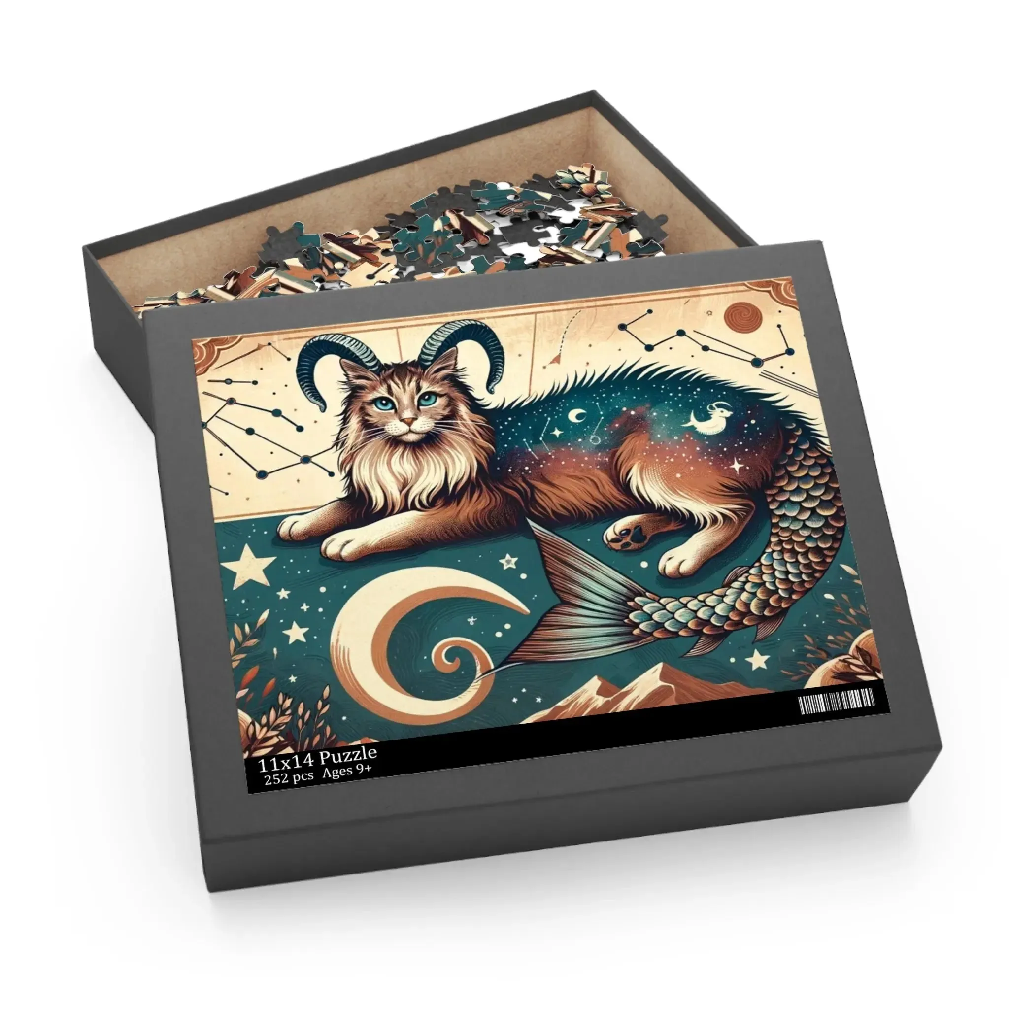 Capricorn Zodiac Birthday Puzzle - Cat Lover Gift 120, 252, or 500 -piece options