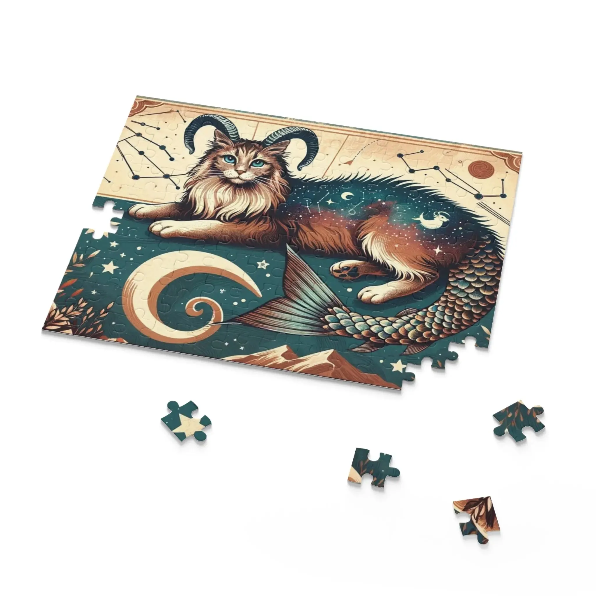 Capricorn Zodiac Birthday Puzzle - Cat Lover Gift 120, 252, or 500 -piece options
