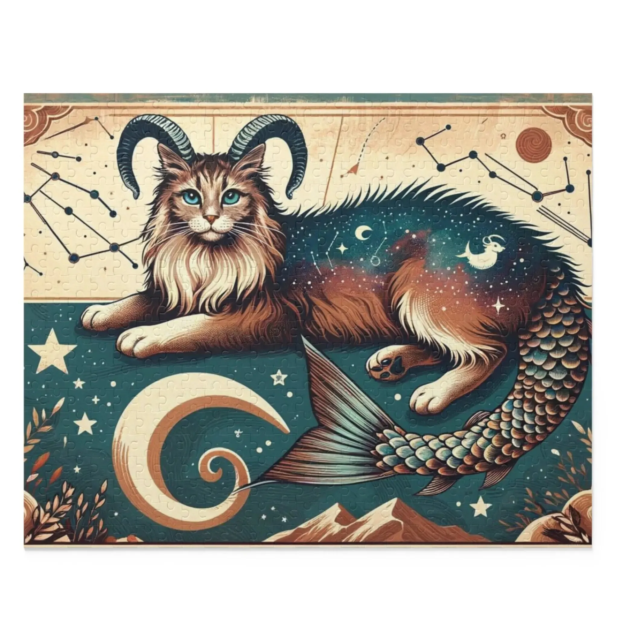 Capricorn Zodiac Birthday Puzzle - Cat Lover Gift 120, 252, or 500 -piece options