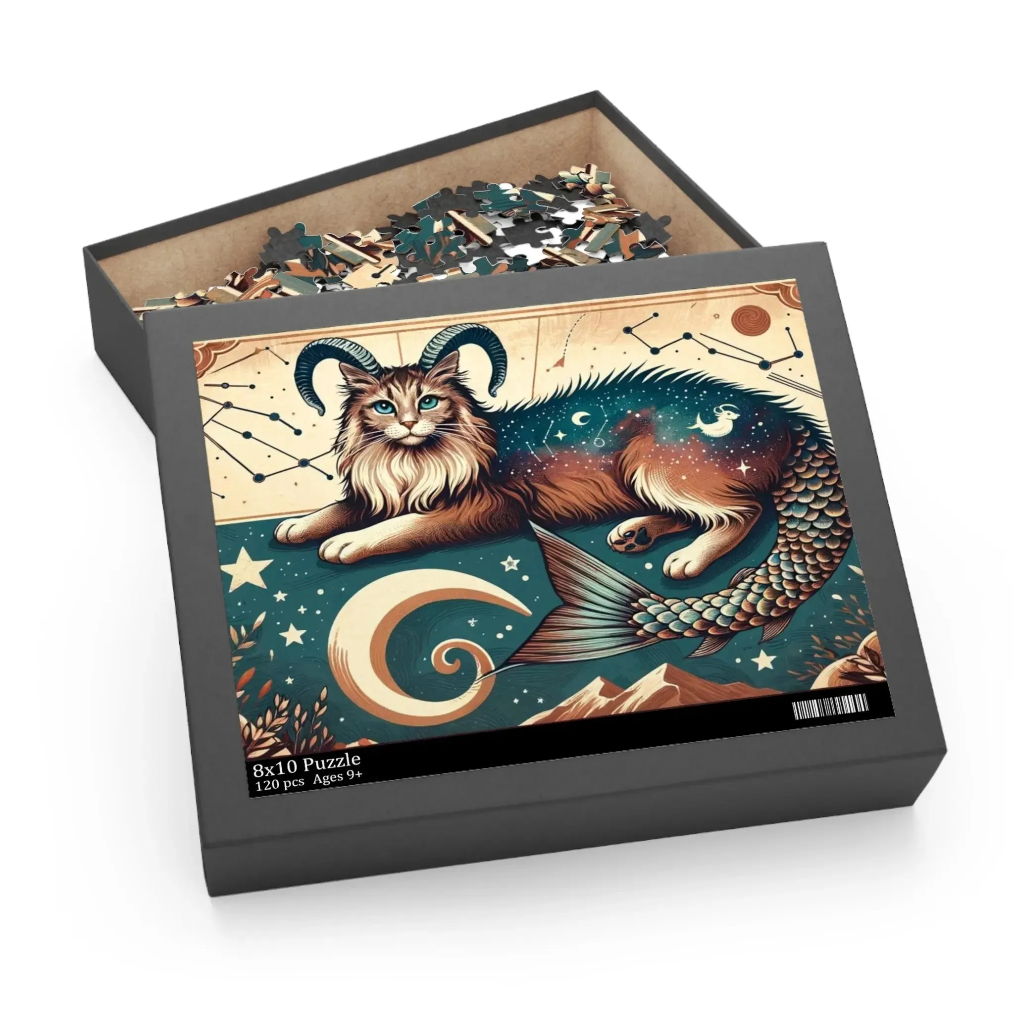 Capricorn Zodiac Birthday Puzzle - Cat Lover Gift 120, 252, or 500 -piece options