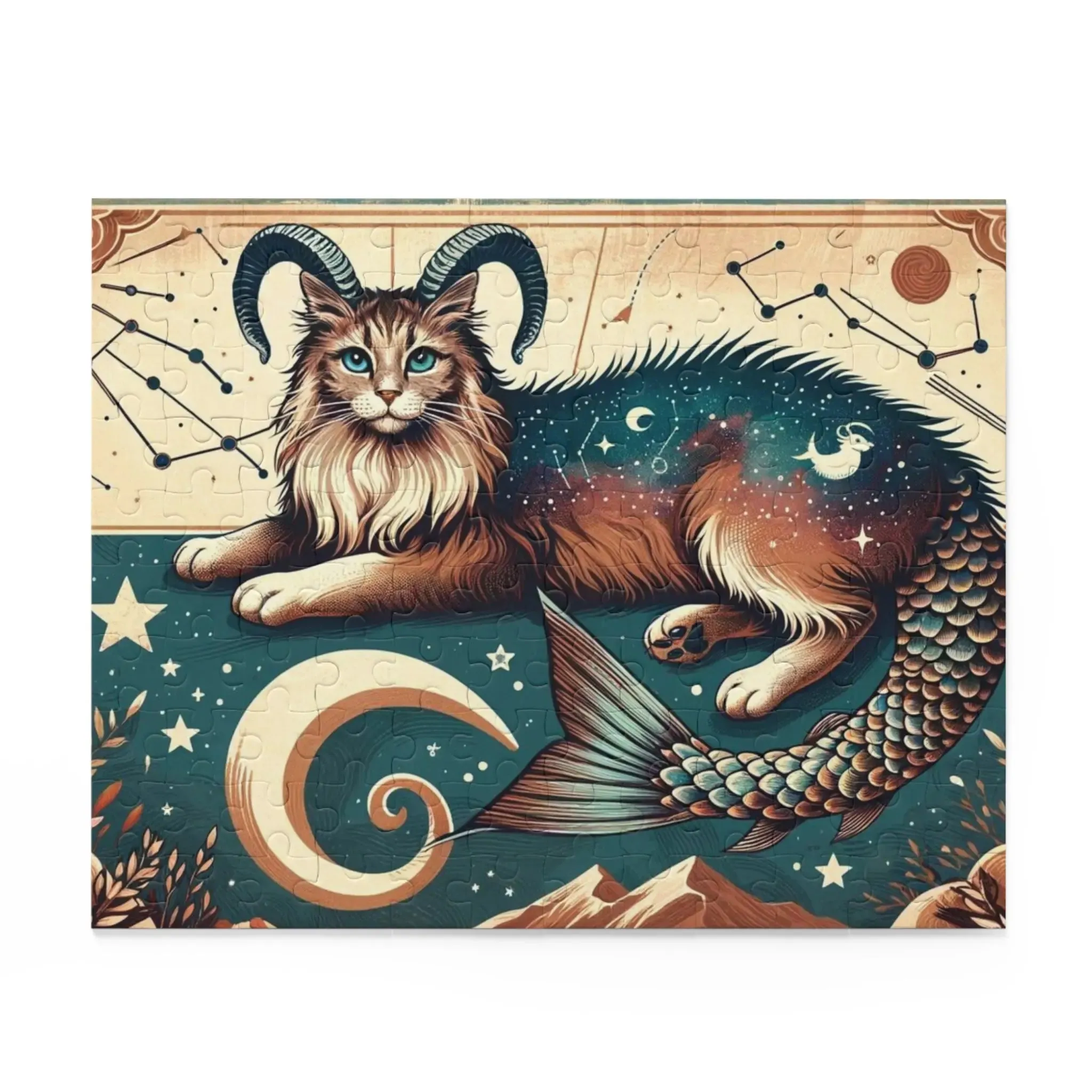 Capricorn Zodiac Birthday Puzzle - Cat Lover Gift 120, 252, or 500 -piece options