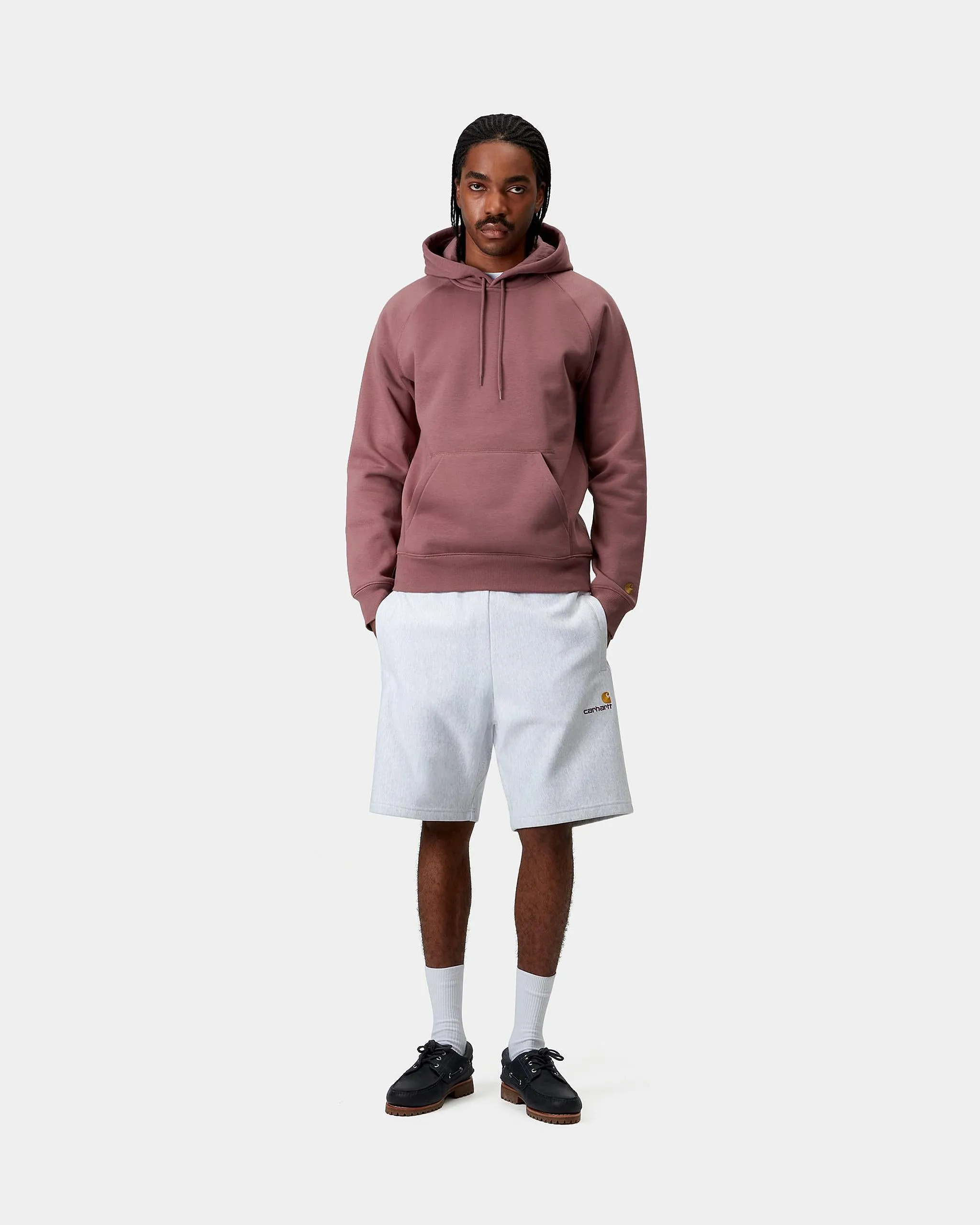 Carhartt WIP Hooded Chase Sweat - Dusky Pink / Gold