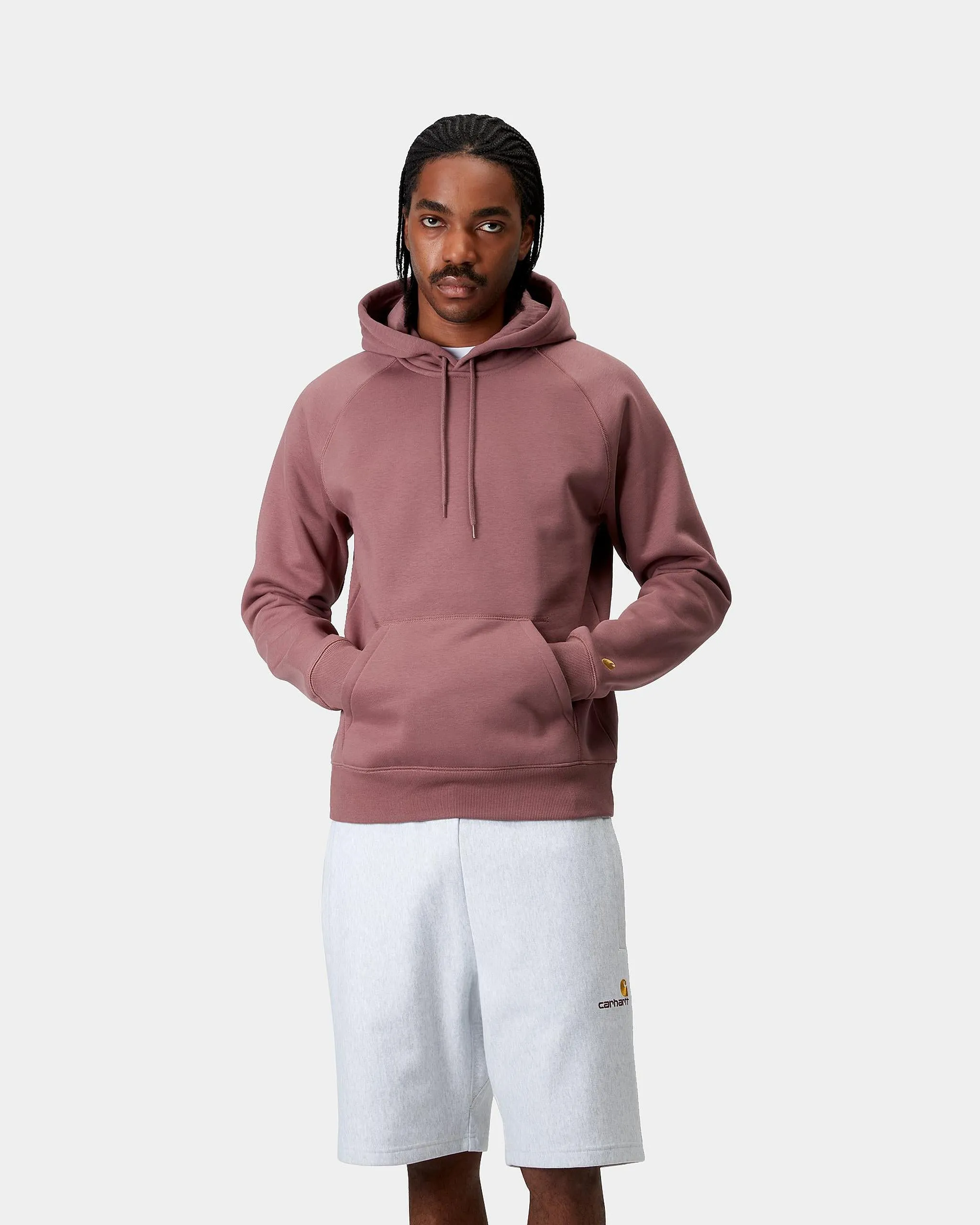 Carhartt WIP Hooded Chase Sweat - Dusky Pink / Gold