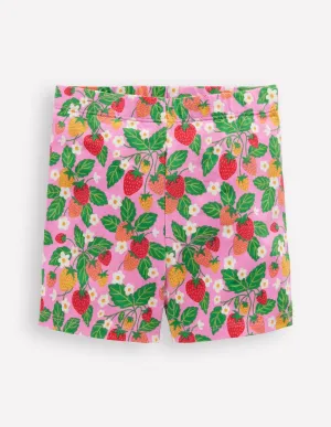 Cartwheel Shorts-Meadowsweet Pink Garden Floral