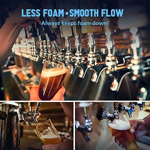 FERRODAY Stainless Steel Draft Beer Faucet SS304 Beer Faucet for Keg Tap Tower Beer Shank and Kegerator(Beer Faucet All SS304 Version)