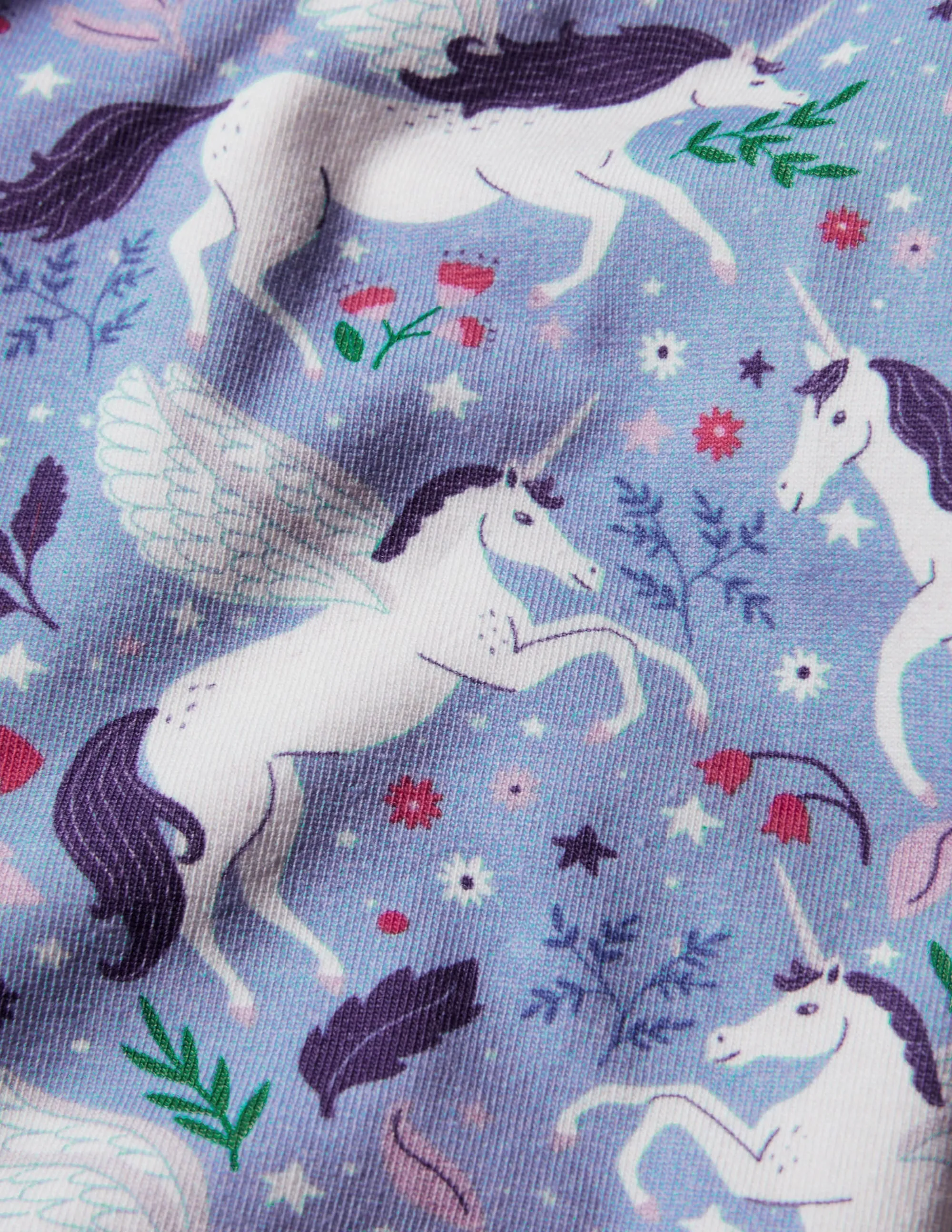 Fun Cosy Leggings-Dusty Blue Magical Unicorns