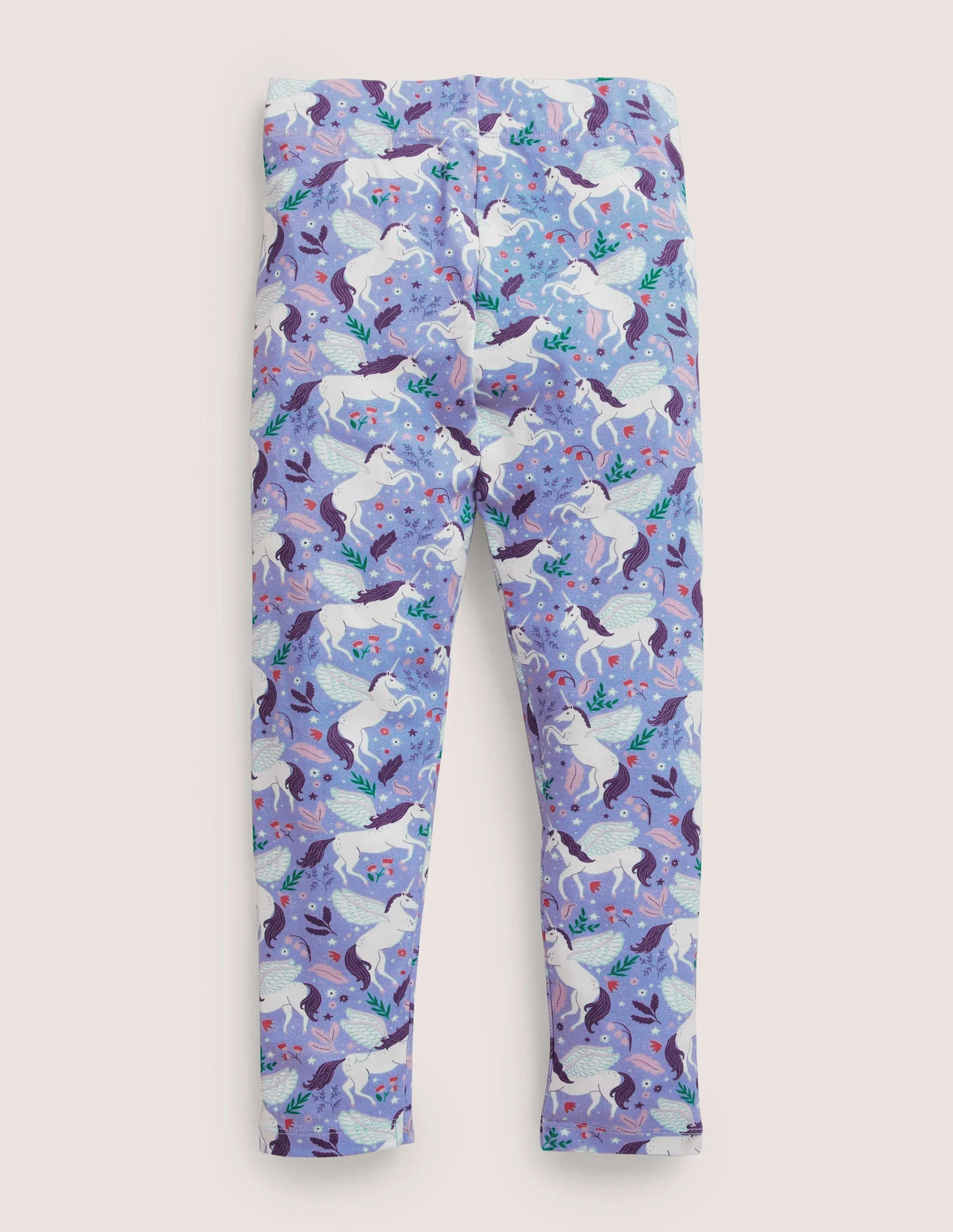 Fun Cosy Leggings-Dusty Blue Magical Unicorns