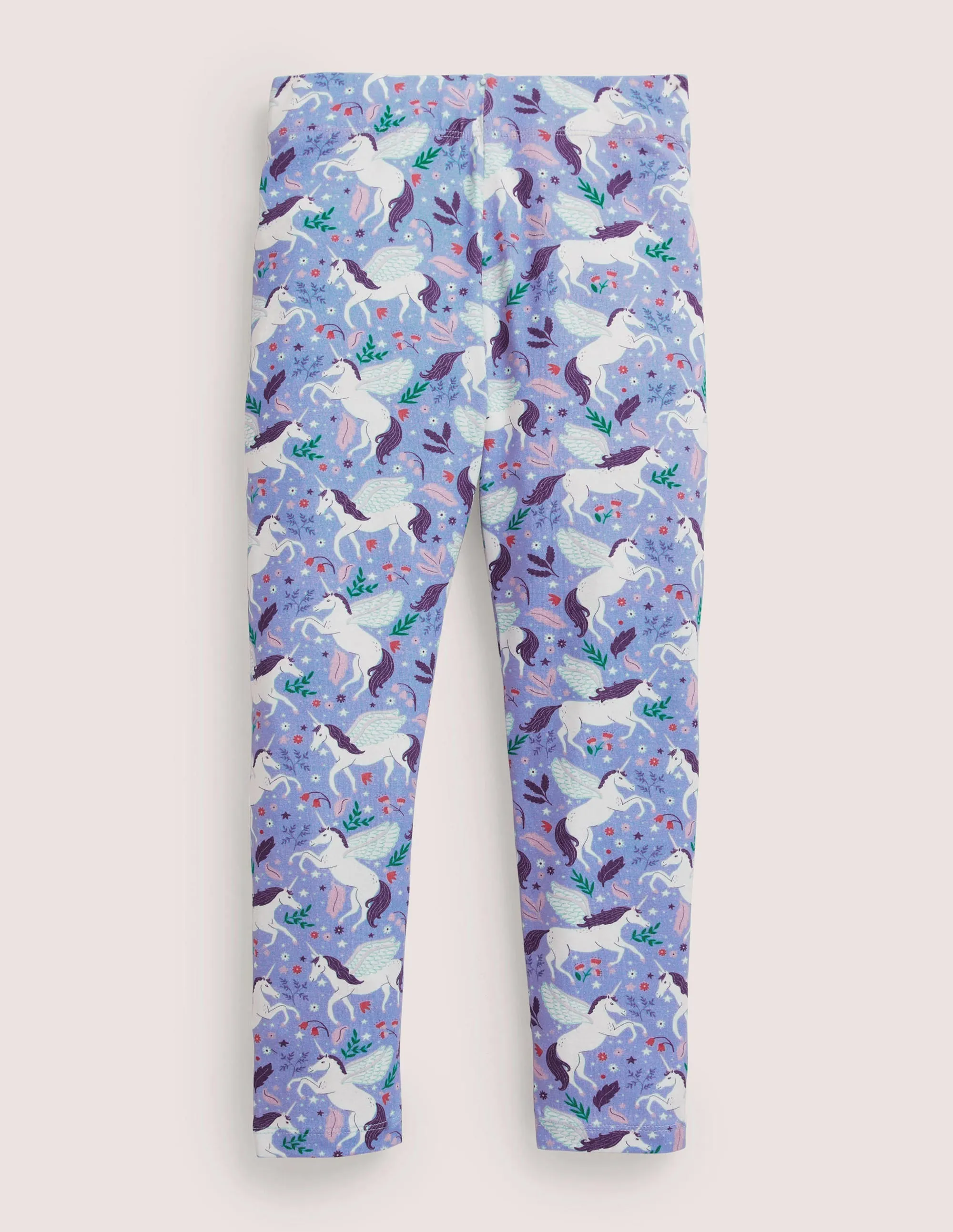 Fun Cosy Leggings-Dusty Blue Magical Unicorns