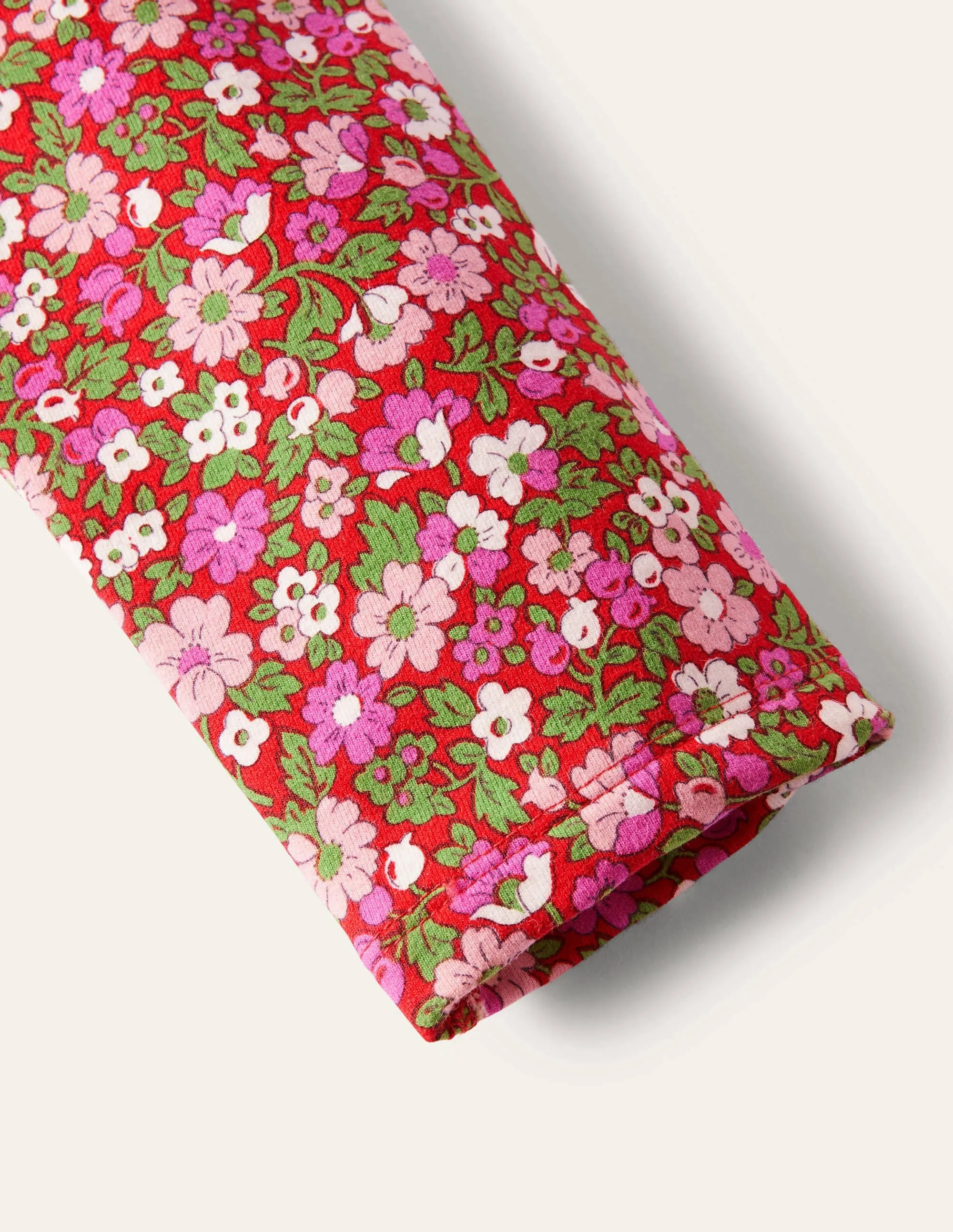 Fun Cosy Leggings-Rockabilly Red Vintage Floral
