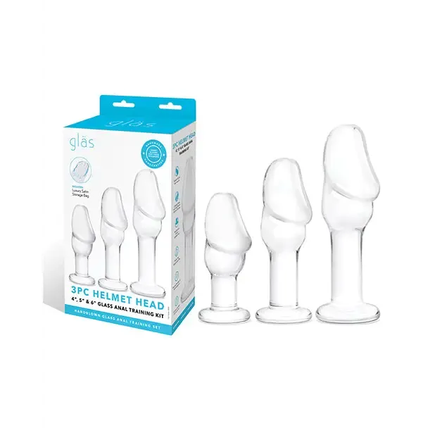Glas Helmet Head Anal Training Kit - Set of 3