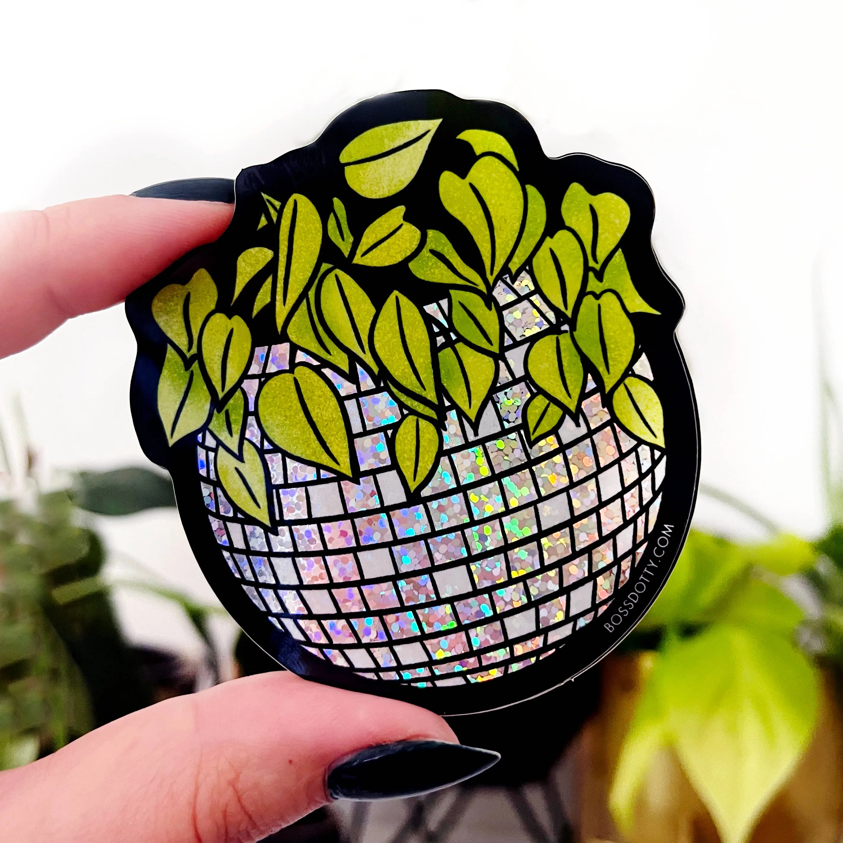 Glitter Sticker | Disco Ball Planter