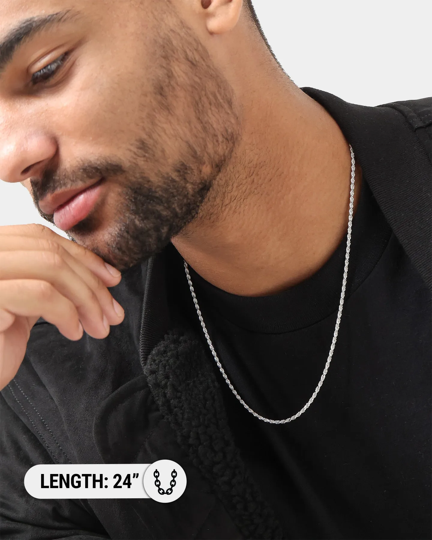 House Of Auric 2.5mm Rope Chain Sterling Silver