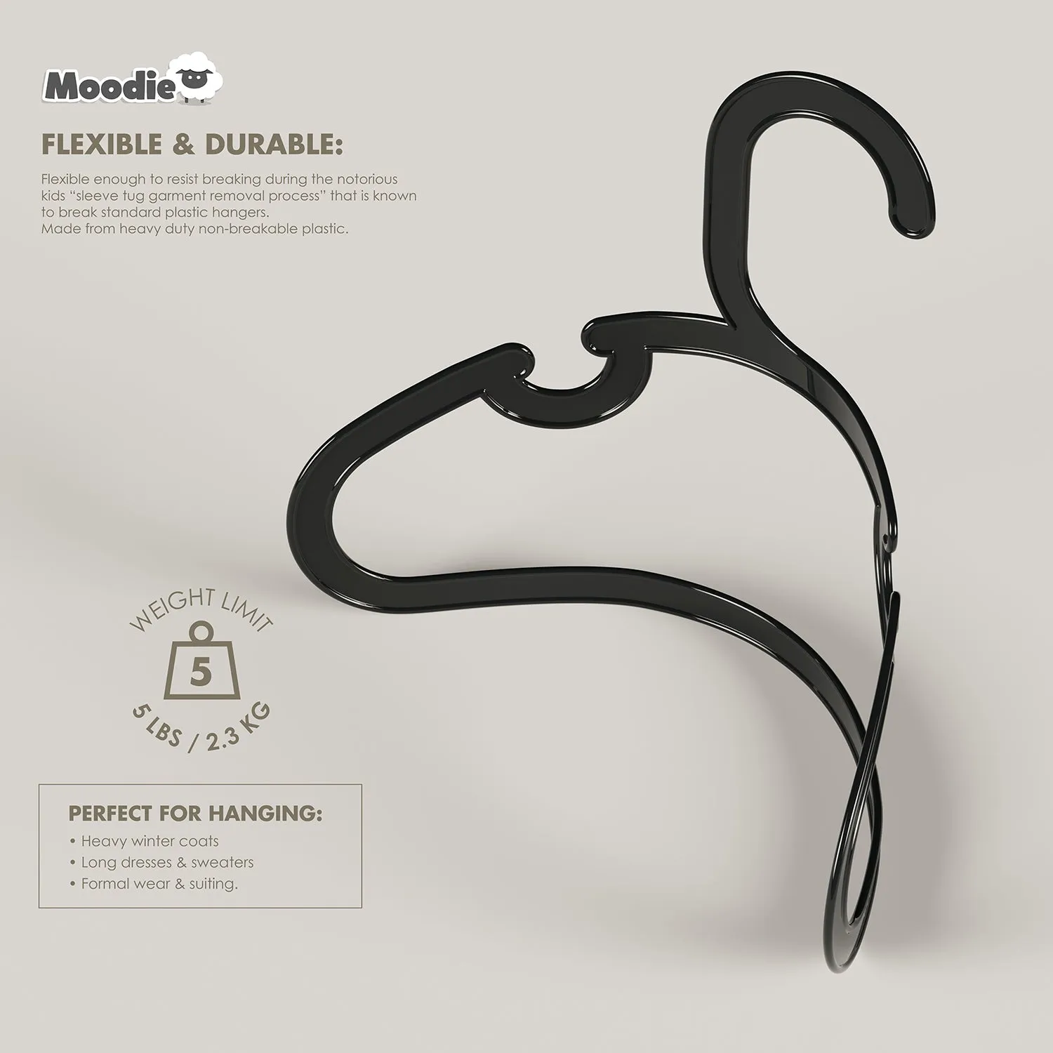 Kids Recycled Plastic Hangers - Monochrome Grays