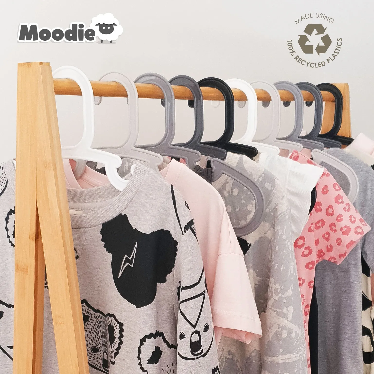 Kids Recycled Plastic Hangers - Monochrome Grays