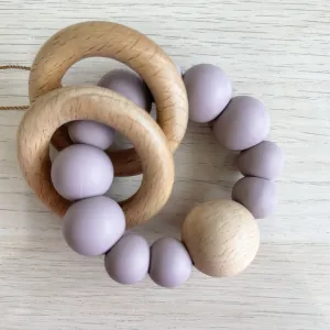 Luna Rattle/Teether - Mauve