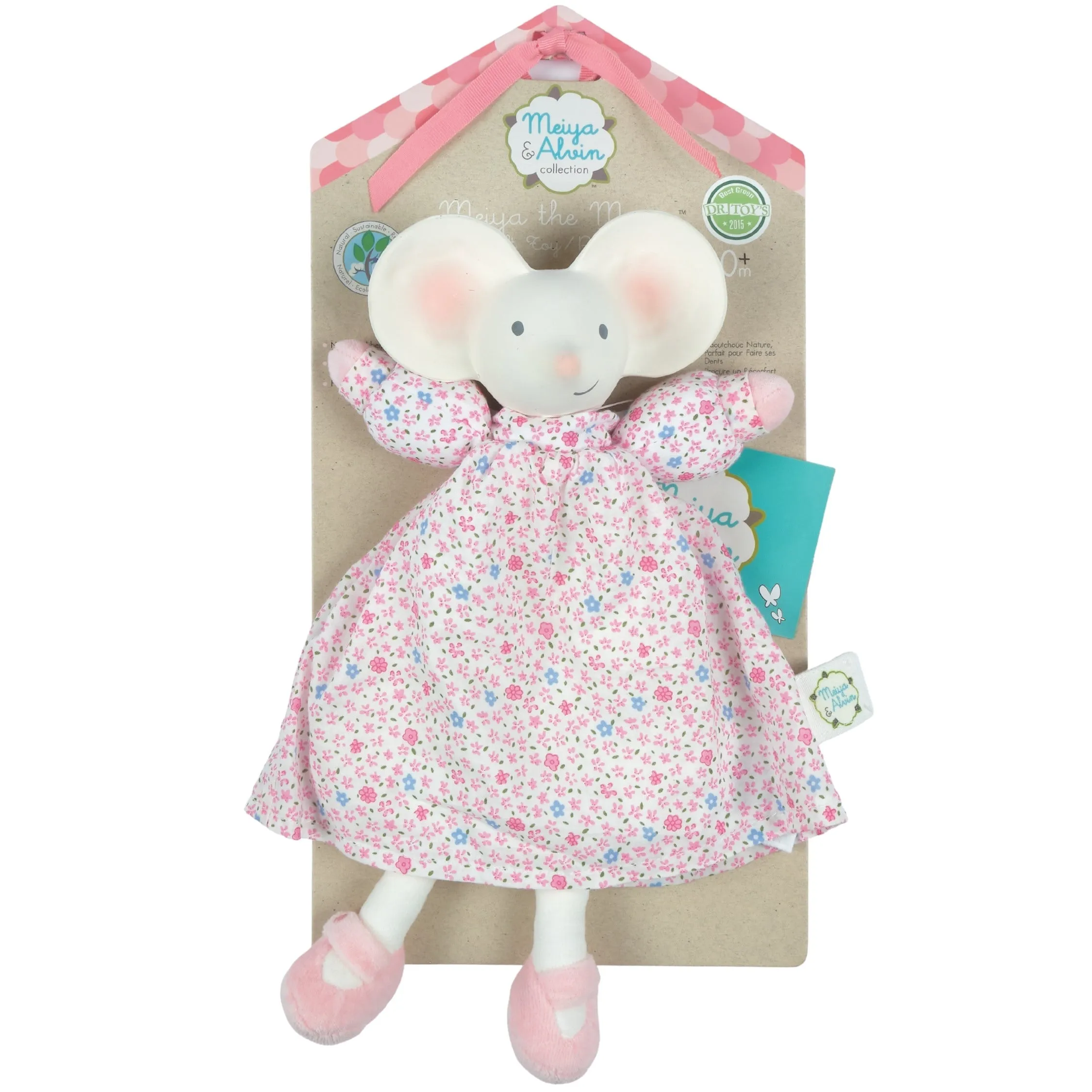 Meiya the Mouse Floral Baby Lovey and Organic Teether