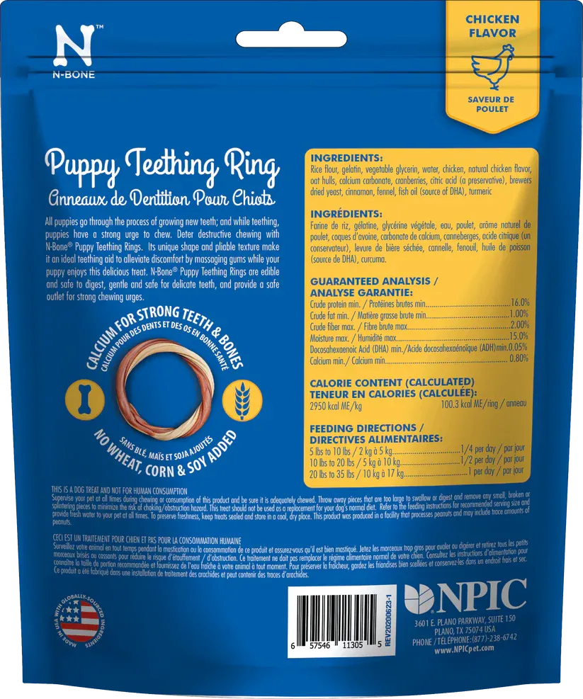 N-BONE PUPPY TEETHING RINGS CHICKEN FLAVOR