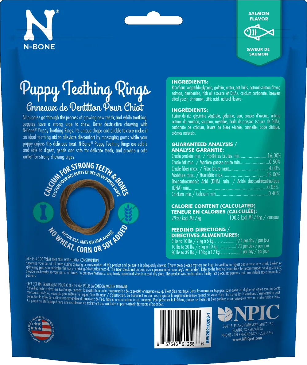 N-Bone® Puppy Teething Rings Salmon Flavor (6 Count)