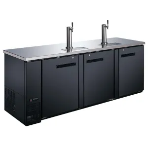 Nella 90” 4-Keg Solid Black Beer Dispenser With 2 Taps - 50069