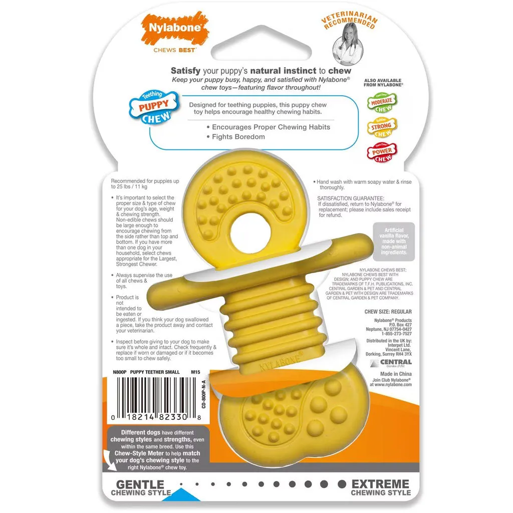 Nylabone Puppy Rubber Teether Vanilla Flavor, Small