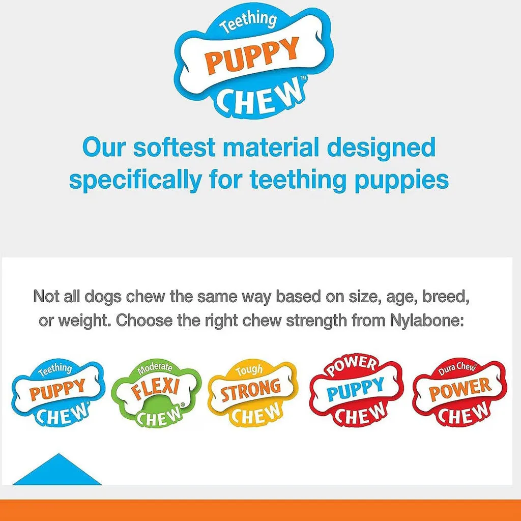 Nylabone Puppy Rubber Teether Vanilla Flavor, Small
