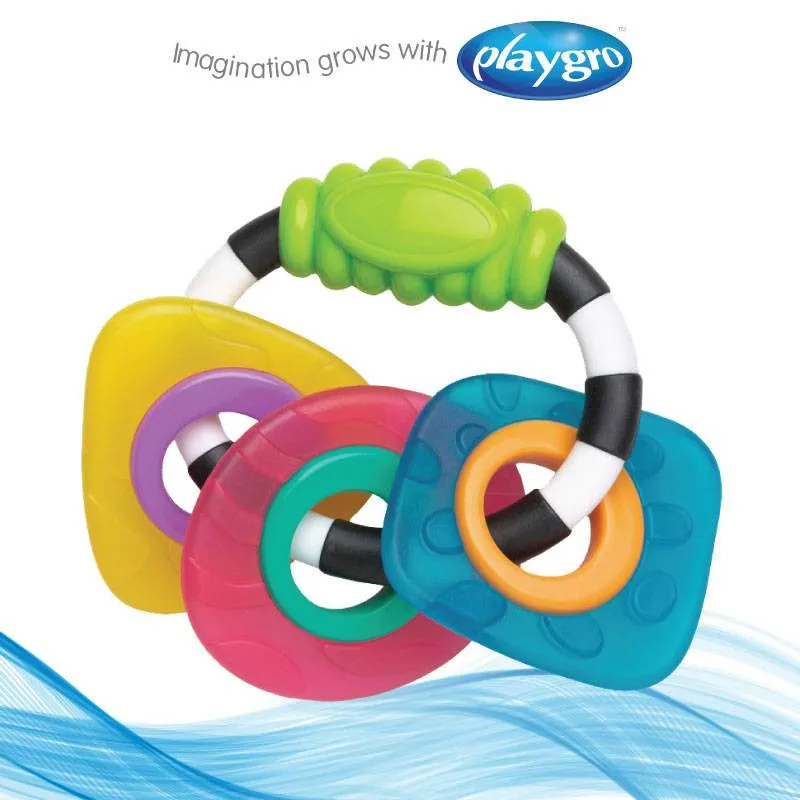 Playgro Textured Teething Rattle 3m 
