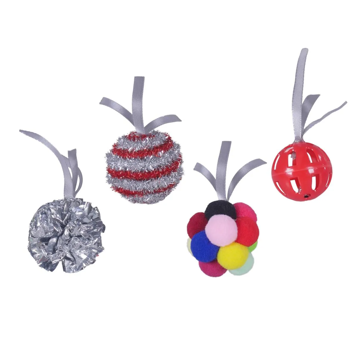Rosewood Cat Ball Christmas Cracker - Contains 4 Balls