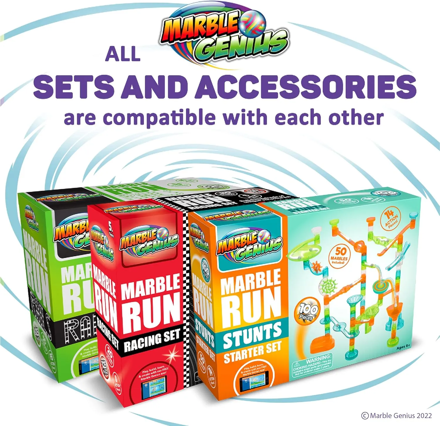 Stunts Marble Run Super Set, 100 pieces