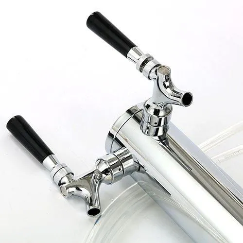 YaeBrew Double Faucet Tap Draft Beer Tower, Stainless Steel, 3" Diameter