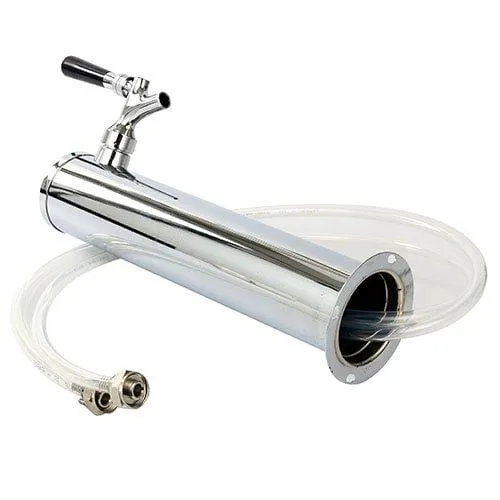 YaeBrew Double Faucet Tap Draft Beer Tower, Stainless Steel, 3" Diameter
