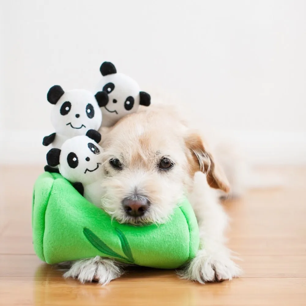 ZippyPaws Burrow Panda 'n Bamboo Dog Toy